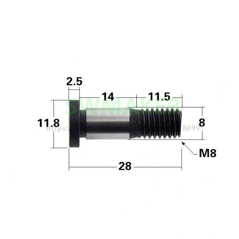 

1pcs M8-28 inner hexagonal blackening screw, M8 bolt fixed screw for high strength bearing pulley
