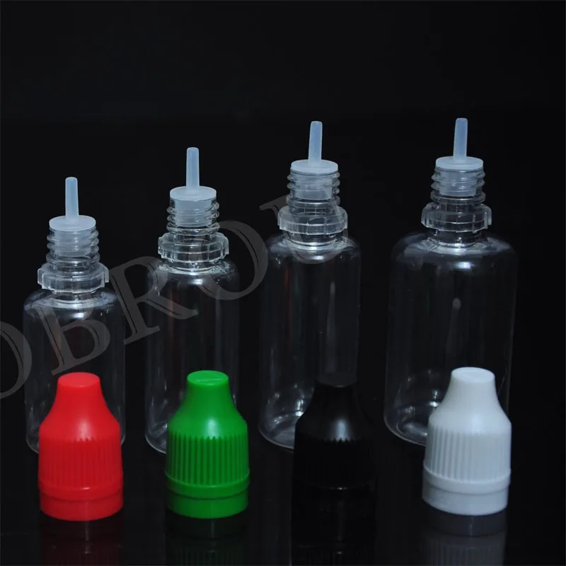 

200pcs 5ml 15ml 30ml Liquid Juice PET Plastic Dropper Bottles With ChildProof Cap and long fine tips Clear Eye Liquid Bottle