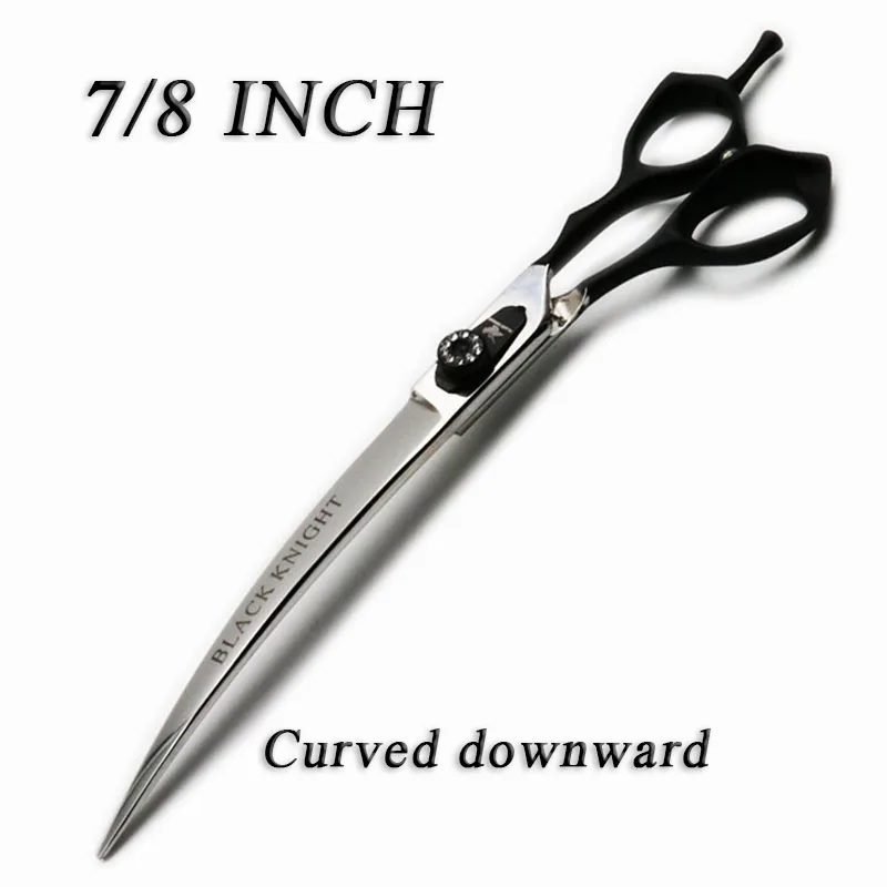 

7/8 Inch Hairdressing Scissors Professional Pets Grooming Scissors Salon Barber Curved downward Cutting Shears With case