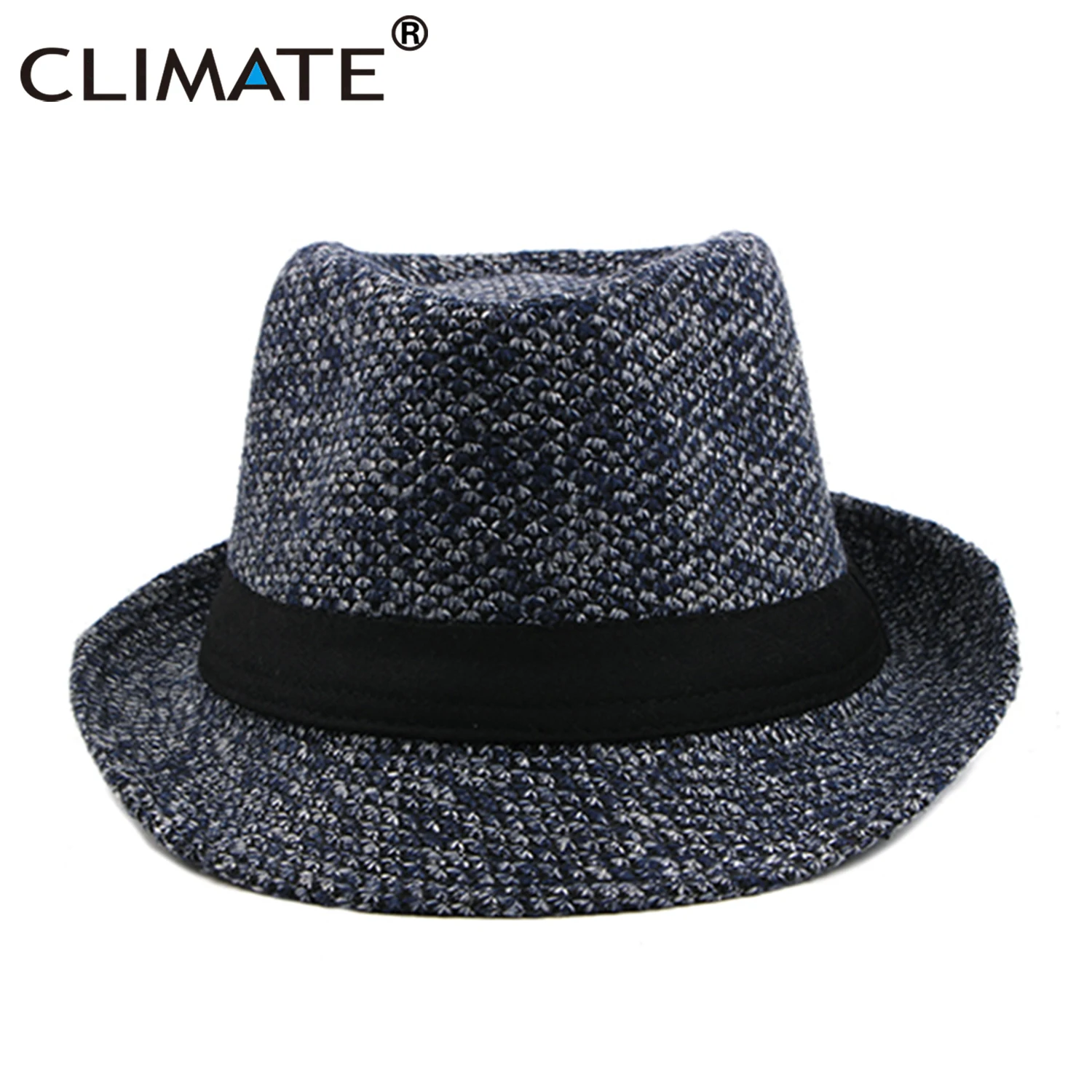 CLIMATE Mens Fedora Hat Solid Gentry Gentleman Hat Jazz Casual Formal Hats for Man Polyester Woolen Mens Fedoras Fedora Hat Cap