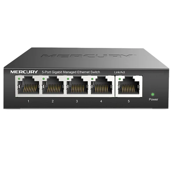 

Chinese-Firmware, 5 Ports 1000M Gigabit Managed Ethernet Switch, 100/1000Mpbs Manageable Network Switches, QoS, IGMP, VLAN, Loop