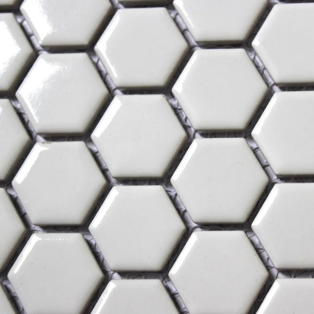 

11PCS fashion white hexagon ceramic mosaic kitchen backsplash bathroom wallpaper wall shower background tile China wholesale