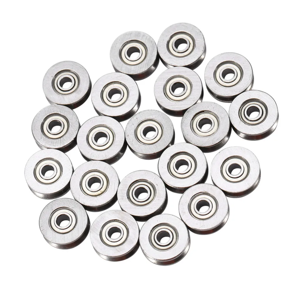 20Pcs/set V623ZZ V Groove Ball Bearing 3x12x4mm Carbon Steel V Groove Bearing Used In Rail Track Linear Motion System Wholesale