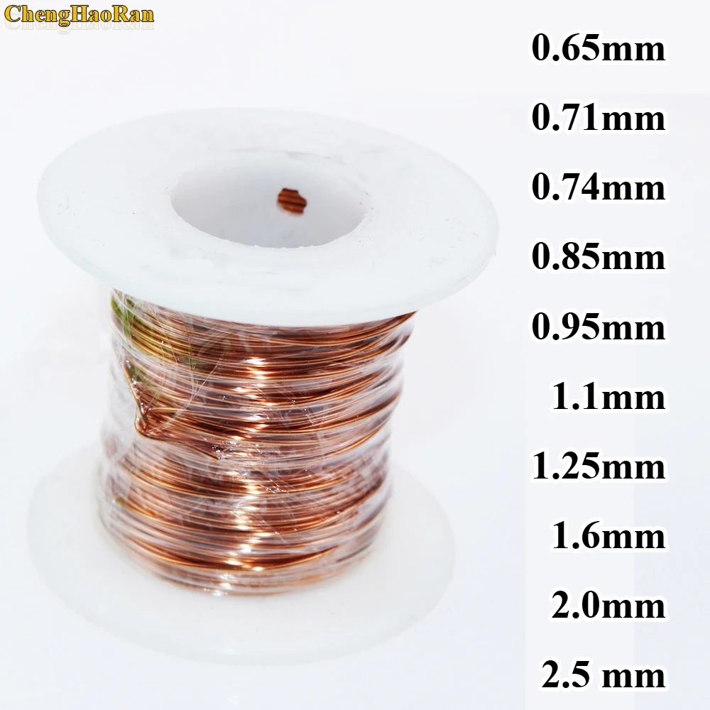 

ChengHaoRan 0.65 0.71 0.74 0.85 0.95 1.1 1.25 1.6 2.0 2.5 mm 1m Copper Wire enameled Repair QA-1-130 QZY-2-180 QA-1-155 2UEW