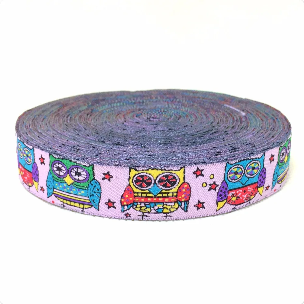 5/8'' (16mmx10yards) Polyester Woven Jacquard Ribbon with owl and star ZERZEEMOOY KTZD15102232