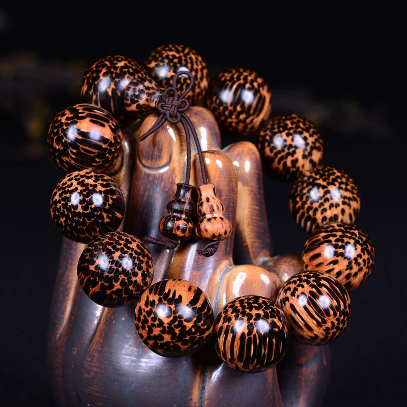 JoursNeige Authentic Snake Scales Wooden Bracelets Buddha Beads Size 20mm Wood Old Material High Density Hand String Jewelry