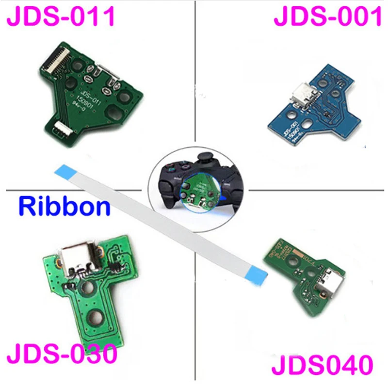 10pcs 12pin 14 pin Breathing lamp Triangular mainboard for playstation 4 PS4 wireless Dualshock controller with Ribbon Cable