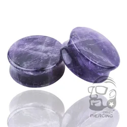 1 Pair Natural Stone Ear Plug Purple Amethysts Rose Quartzs Flared Earring Gauge Piercing for Women Men Body Jewelry 5-25mm