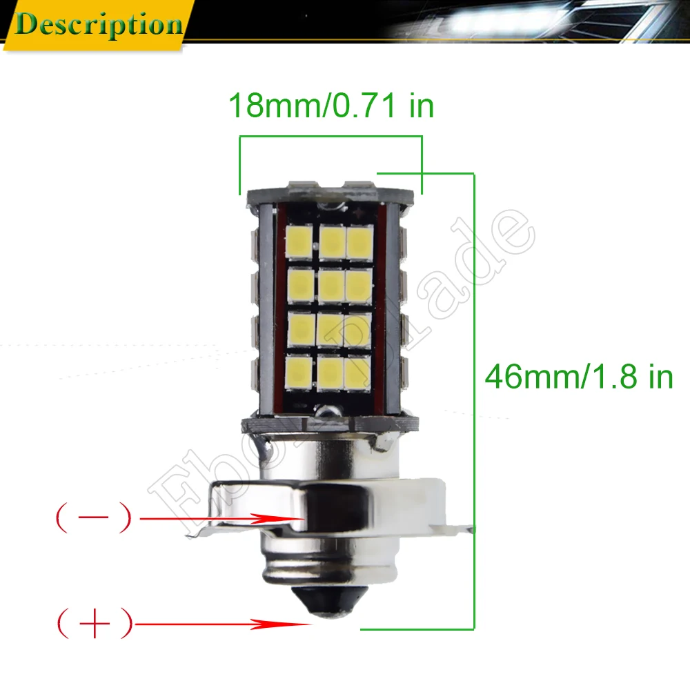 1Pcs P26S S3 6V 12V Motorbike Motorcycle LED Headlight Bulb 56SMD White 6000K Scooter Moped ATV UTV Moto Front Head Light Lamp