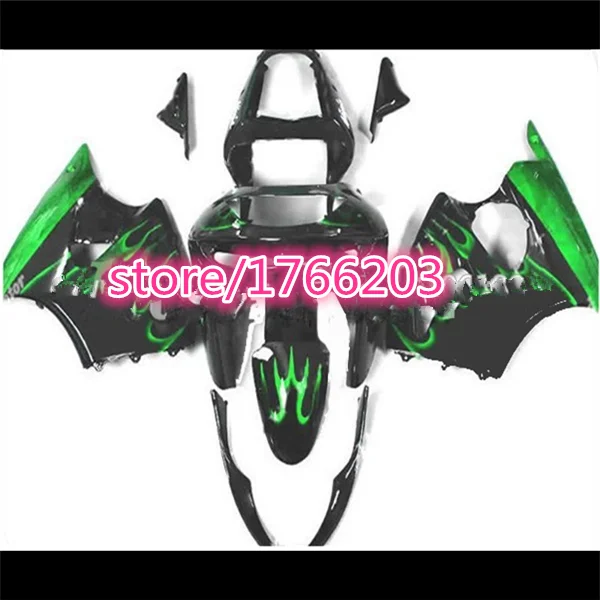 

100%New green flame black for KAWASAKI Ninja ZX-6R ABS ZX 6R 1998-1999 fairings ZX6R 98 99 ZX 6R 1998 1999 Fairing set Ning