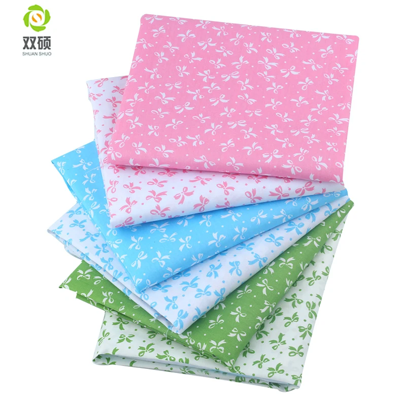 

Color Bow-knot Floral Patchwork Cotton Fabric Fat Quarter Bundles Needlework Sewing Patchwork Fabric For Bag Baby 30pcs/lot