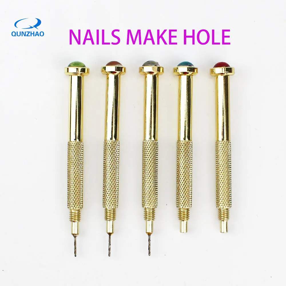 1pc Nail Art Puncher False Nails Drill Piercing Needle Piercing Drills Manicure Tool Hole Decoration Puncher Nail Art Tool