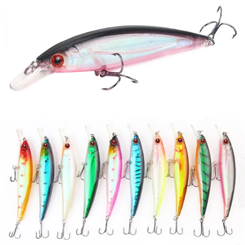 1Pcs Fishing Lures  Floating Laser Minnow 110mm 13.1g Hard Baits Aritificial Fishing Wobblers Bass Crankbait Pesca Isca