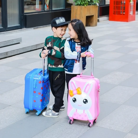 Letrend 3D Cartoon Rolling Luggage Spinner Children Wheel Suitcases Kids Cute Trolley Travel Bag Student Carry On School Bags