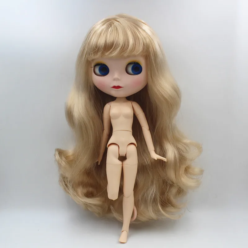 

Blygirl,Blyth doll,Golden bangs, new doll, 19-knuckle body, frosted face shell, nude doll, 1/6 doll, can change body