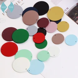 DIY Earrings Material Spray Matte Scrub Color Rubber Paint Large Round Pendant Ring Earrings Pendant((10pieces)