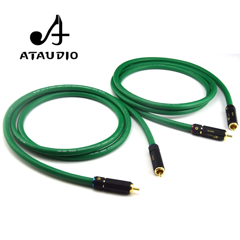 ATAUDIO 2328 Hifi 실버 도금 2RCA 케이블 고품질 6N OFC HIFI RCA 남성-남성 오디오 케이블
