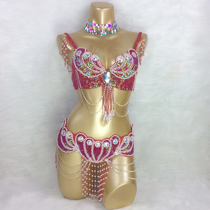 Feitos para Medir, Em Qualquer Tamanho, 34, 36, 38, 40, 42, B, C, D, DD, Trajes de Dança do Ventre, Sexy Performance Wear, conjunto 3 Peças, Novo
