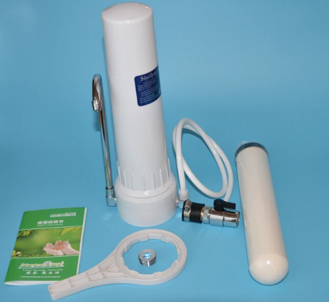 โต๊ะน้ำกรอง/เครื่องฟอกอากาศด้วยเซรามิคกรองน้ำเทียนรวม Carbon block, KDF และแคลเซียมซัลไฟต์