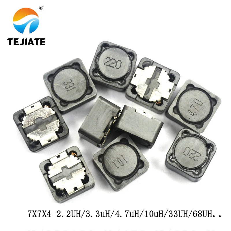 10Pcs CD74R SMD Power Inductance 7x7x4 inductor 2.2uH 3.3uH 4.7uH 6.8uH 10uH 15uH 22uH 33uH 47uH 68uH 100uH 150uH 220uH 7*7*X