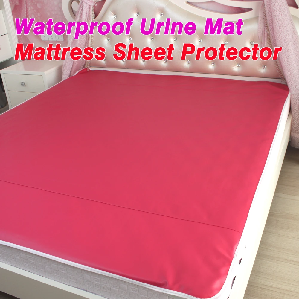 

PU Leather Waterproof Mattress Sheet Protector Pad Cover Bed Washable Adults Children Kids Faux Leather Waterproof Urine Mat