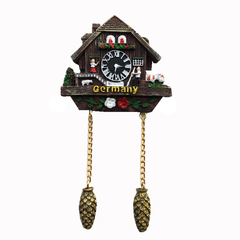 

BABELEMI Fridge Magnet Souvenir Germany Cuckoo Clock Resin Refrigerator Magnetic Sticker Home Kitchen Decoration accessories