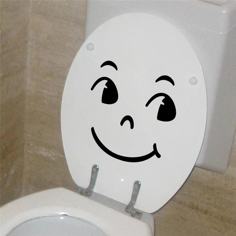 Big Eyes Smile Face Toilet Stickers Wall Decoration Diy Vinyl Adesivos De Paredes Home Decals Water Closet Mural Art Removable