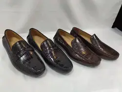 2025 Genuine real crocodil belly skin matt men sneaker fashion leisure flat daily shoe 100% real crocodile skin black color