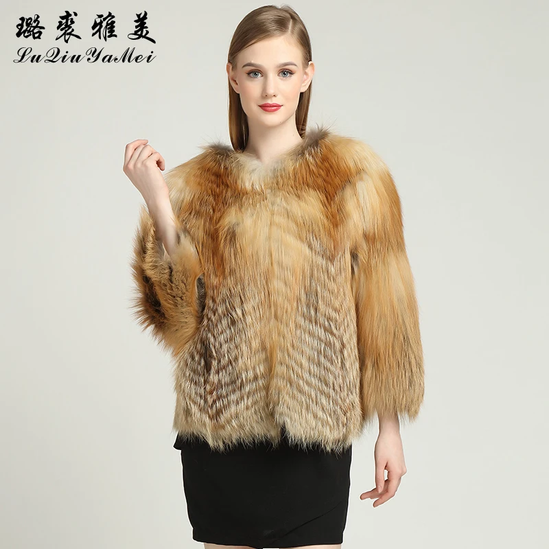 Red Fox Fur Coats Female Natural Fox Fur Jackets Short Style Can Cutomized Big Bust Natural Fur Coats of Fox Genuine Fur Outwear