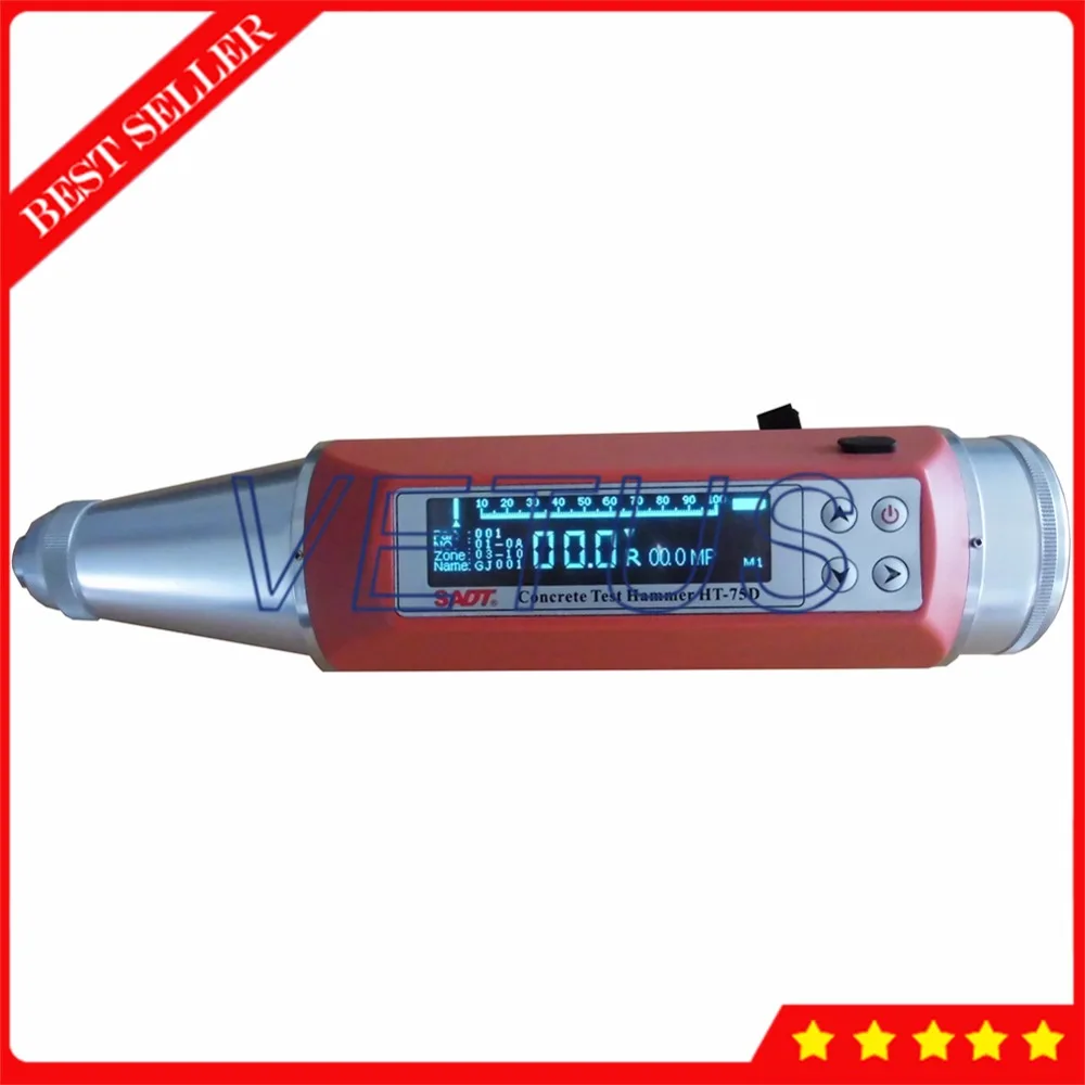 HT-75D USB2.0 Communication Digital Brick Test Hammer of 10-70N/mm2 Measuring Range NDT Testing Equipment Rebound Hammer