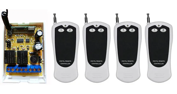 DC12V DC24V 2CH 500m Long Range RF Wireless Remote Control Switch System Transmitter+Receiver,315/433 MHZ /lamp/ window