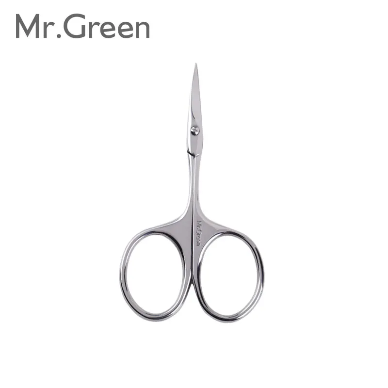 MR.GREEN Manicure Precision Professional Stainless Steel  Eyebrow Eyelash Hair Remover Trimme Tool  Eyebrow Scissors Curved Blad