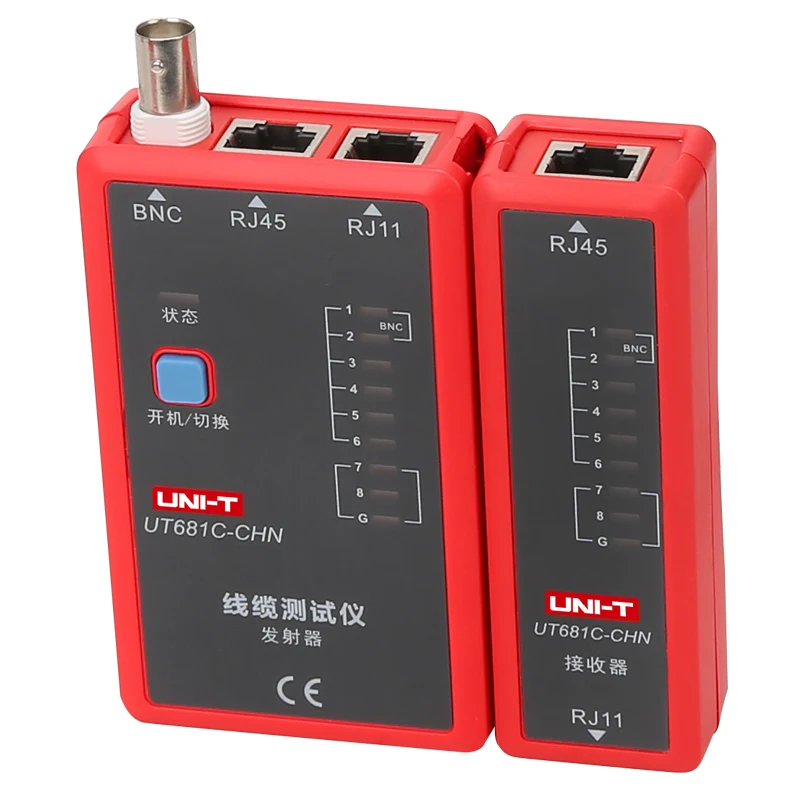 UNI-T UT681C Cable Tester Network / Telephone Line Dual Tester LED Status Display Manual / Auto Shutdown