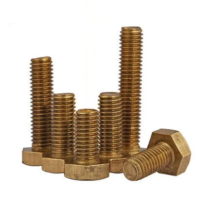 M6 M8 Brass screws copper brass six corner bolts copper six corner screws  DIN933 six bronze screws and screws.