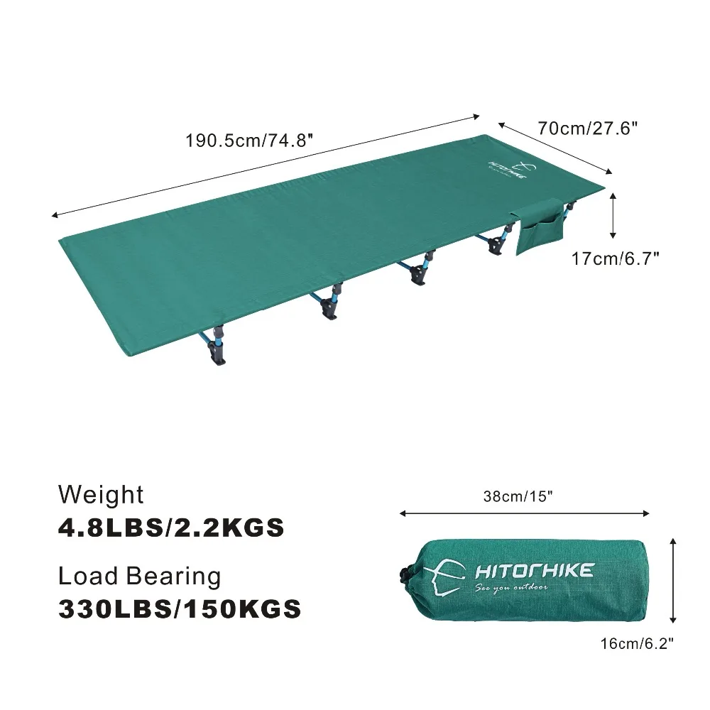 Hitorhike Camping Cot Compact Folding Cot Bed for Outdoor Backpacking Camping Cot Bed Ultralight Folding Tent