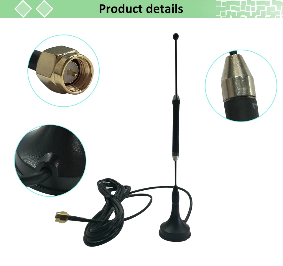5 Stück 3G 4G LTE Saugnapf-Antenne 10 dBi SMA Stecker Antenne 698-960/1700-2700 MHz Magnetfuß 3 Meter Kabel für Router-Signalverstärker – Detail 7
