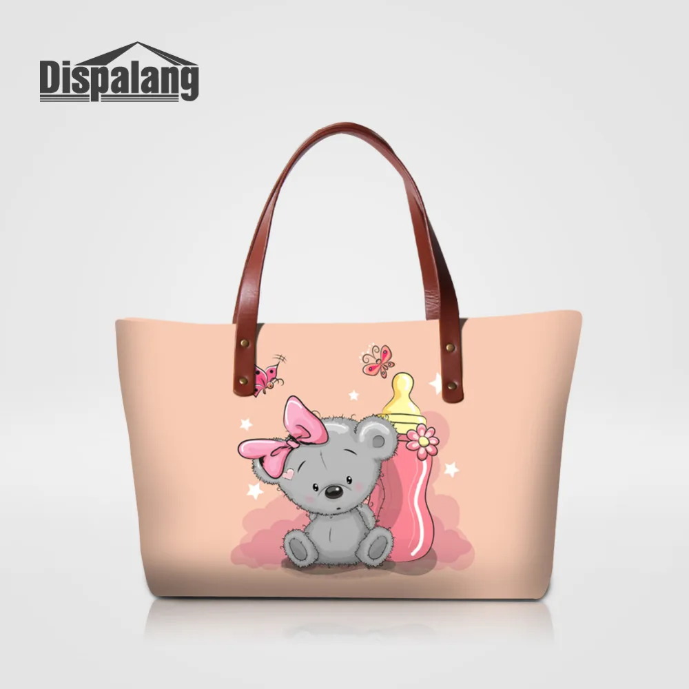 

Dispalang Women Handbags Cartoon Bear Printing Women Bags Large Capacity Shoulder Bags Ladies Casual Hand Bag Tote Bolsa