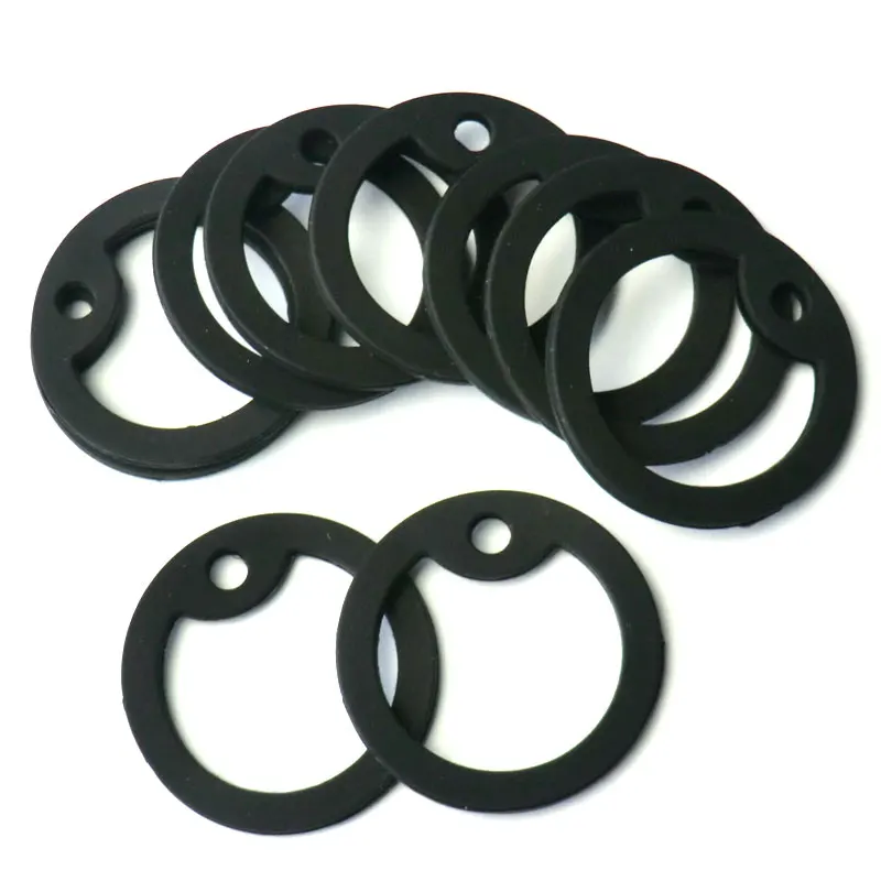 Großhandel 100 Stücke Schwarz Schalldämpfer Personalisierte Mann Tag Zubehör Hundemarke Für Mann Schalldämpfer Gummi Runde Schmuck Tag