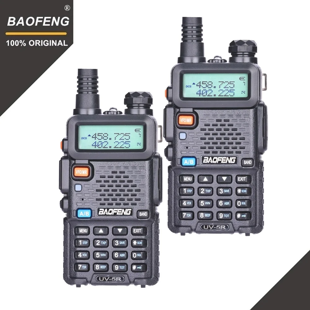 2Pcs BaoFeng UV-5R Walkie Talkie VHF UHF 136-174Mhz&400-520Mhz Dual Band Two Way Radio Ham Radio UV5R Portable Transceiver UV 5R