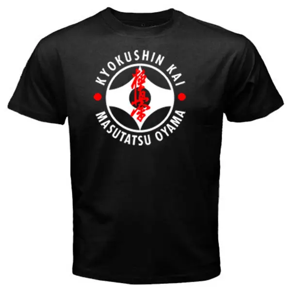 2018 Men T Shirt Fashion Funny Clothing Casual Short Sleeve Tshirts Kyokushin Kai Masutatsu Oyama Logo Slim T-Shirts