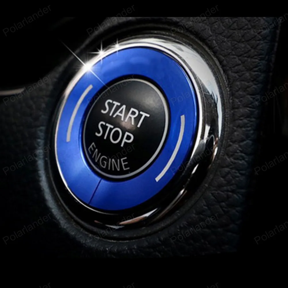 For Nissan Qashqa 16 Engine start stop button Key Ring Car Styling Ignition Switch Cover Sticker