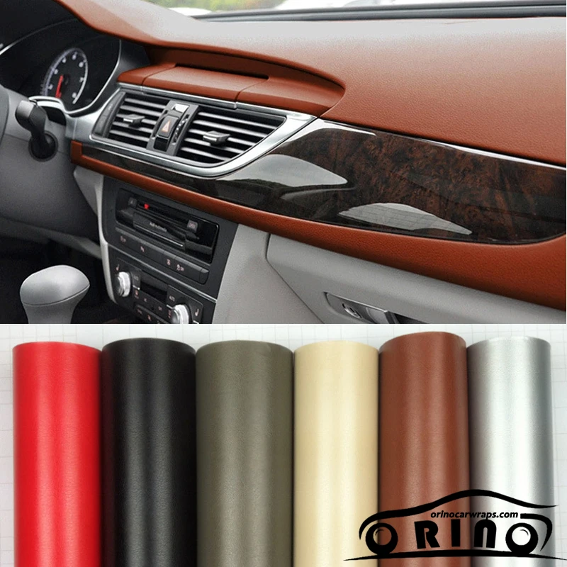 

Adhesive Leather Pattern Vinyl Wrap Car Film Sticker Auto Body Internal Decoration Leather Film Decal Size: 1.52X5/10/15/20/30M