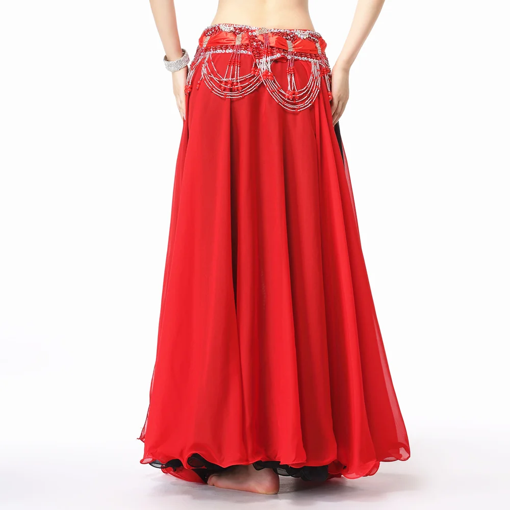 Performance Belly Dance Clothing Long Maxi Skirts Reversible 2-Layer Double Color Women Belly Dance Chiffon Skirt (without belt)