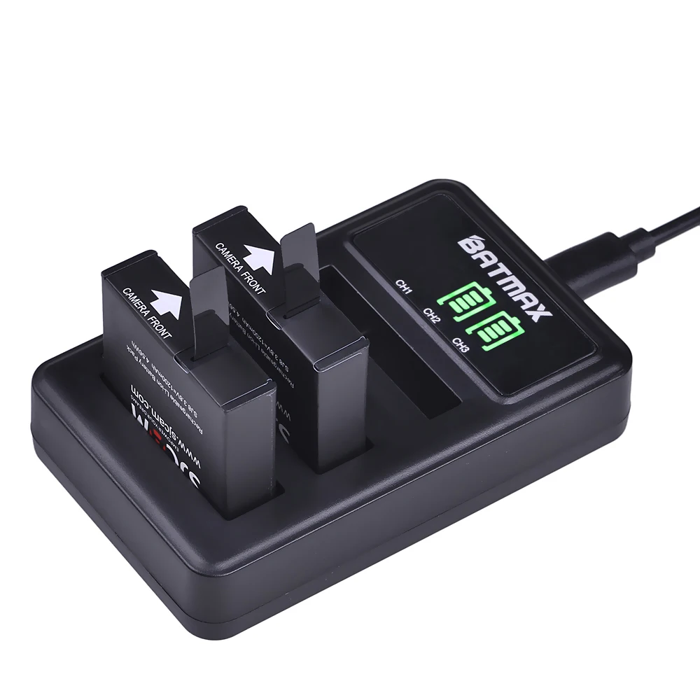 3 sztuk 1200mAh oryginalny SJCAM SJ8 baterii + LED 3 gniazda USB ładowarka dla SJ8 Pro Plus kamera akcji powietrza