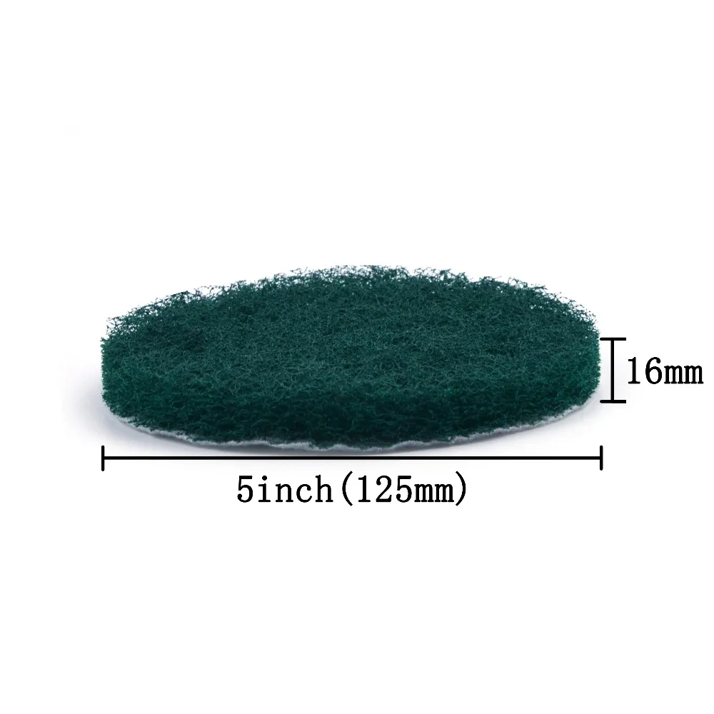 Estropajo Industrial de alta resistencia, almohadilla de pulido de nailon para limpieza, 5 pulgadas (125mm), 6 agujeros, gancho y bucle redondo, 240 #/400 #/1000 #, 12 Uds.