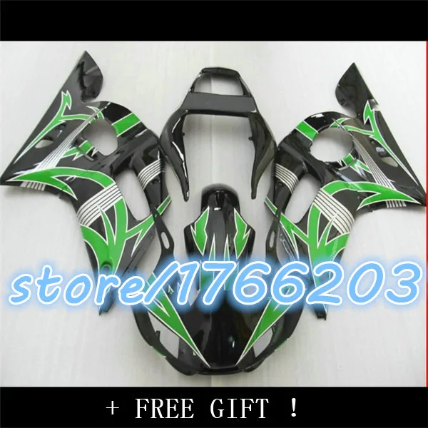 

2015 Green black Fairing kit for YZFR6 98 99 00 01 02 YZF R6 1998 2002 YZF600 Fairings Set Ning