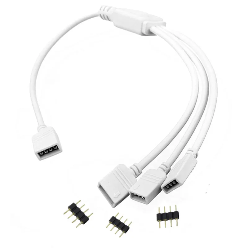 Strip Accessories 1 to 2 3 4 Ways Output 4 Pin 10MM Female Connector Splitter RGB LED Strips Extension Cable for 5050 LED Strips