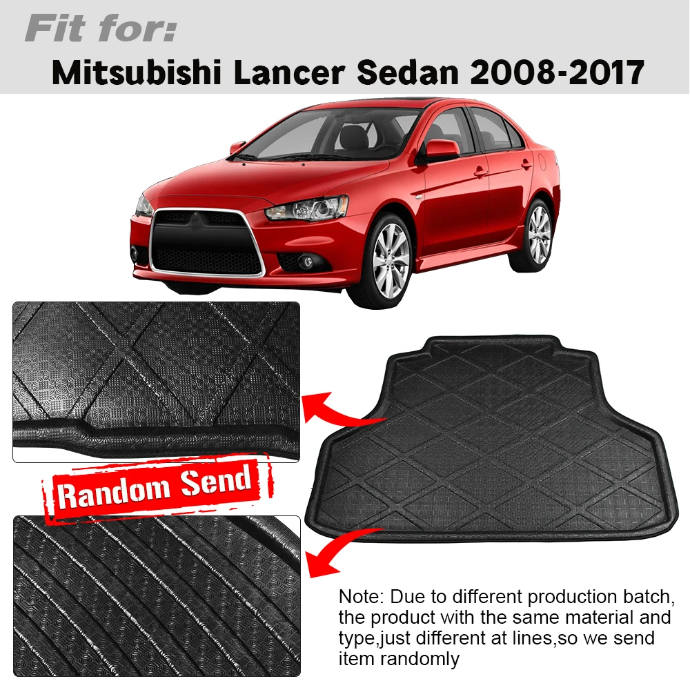 Buildreamen2 For Mitsubishi Lancer EX 2008-2017 Car Styling Trunk Mat Boot Tray Liner Floor Cargo Carpet Mud Protector Pad