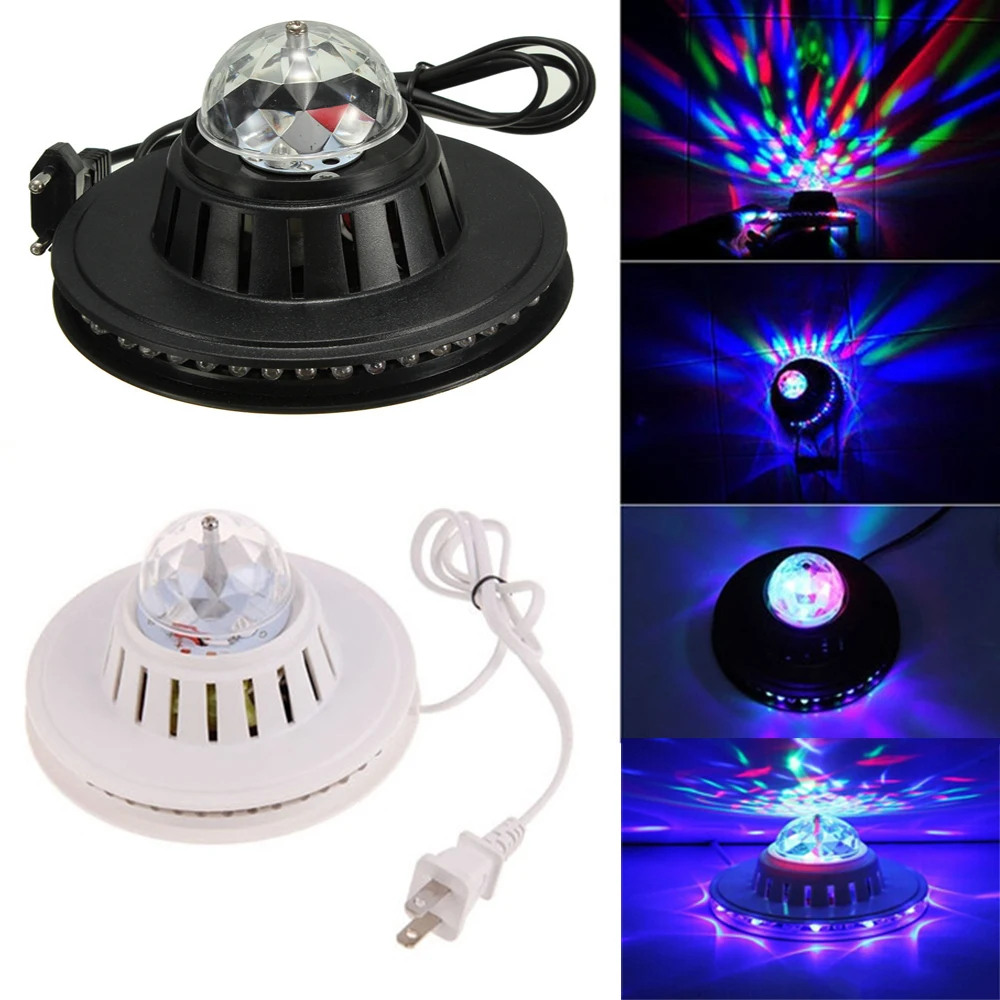 

Sunflower 3W Multi LED Stage DJ Light Auto Rotating Bulb with EU US plug for Home Party Bar Club Holiday Show changing RGB Color