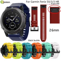 26mm Replacement Silicone Quick Release WatchBand Strap For Garmin Fenix 7X 5X 6X 6xpro Garmin Fenix 3 3 HR Watchband Easyfit